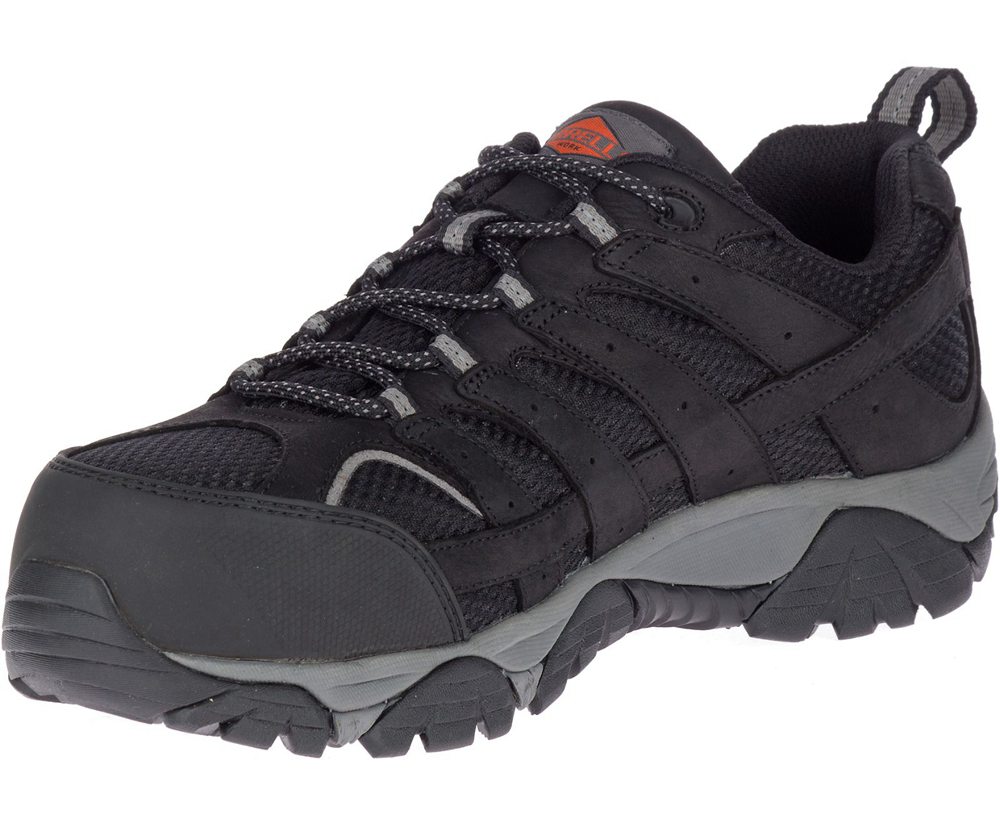 Buty Sportowe Merrell Męskie Czarne - Moab Vertex Vent Comp Toe Wide Width - 192036-PTK